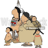 Indian Family Hiking Together Clipart © djart #4619