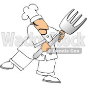 Male Chef with a Big Fork Clipart © djart #4629