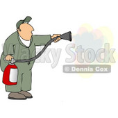 Repairman Spraying Fire Extinguisher On a Fire Clipart © djart #4631