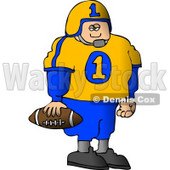 Young Male High School Football Player Standing with a Football in His Hand Clipart © djart #4632