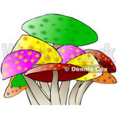 Royalty-Free (RF) Clipart Illustration of a Colorful Mushroom Patch © djart #46338