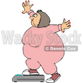 Fat Girl Weighing Herself On a Scale Clipart © djart #4634