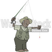 African American Fly Fisherman Getting Ready to Go Fishing Clipart © djart #4639