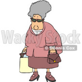 Grandma Carrying a Shopping Bag & Purse Clipart © djart #4646