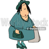 Overweight Woman Shopping Around Clipart © djart #4647