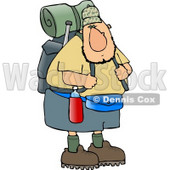 Adventurous Male Hiker Carrying Backpack and Camping Gear Clipart © djart #4654