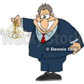 Expert in Hypnotism Waving a Clock Back and Forth Clipart © djart #4665