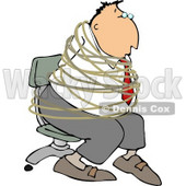 Hostage Businessman Tied with Rope to a Chair Clipart © djart #4676
