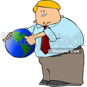 Businessman Pointing Out America On a Globe Clipart © djart #4680