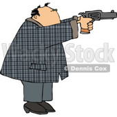Convicted Male Criminal Pointing and Shooting a Gun Clipart © djart #4689