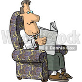 Man Sitting In His Chair and Reading the Newspaper Clipart © djart #4692
