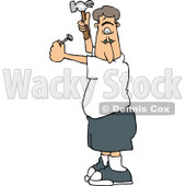 Man Hammering a Nail Into the Wall Clipart © djart #4704