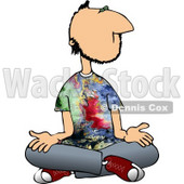 Male Hippie Meditating Clipart © djart #4705