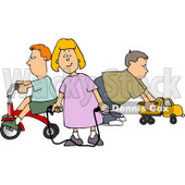 Young Girl and Boys Playing with Toys Clipart © djart #4709