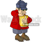 Hungry Woodsman Eating Food From a Bag Clipart © djart #4723