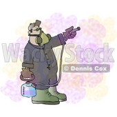 Man Spraying a Pesticide/Insecticide Chemical Substance Used to Kill Insects Clipart © djart #4725