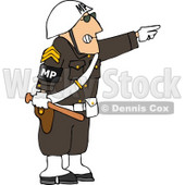 Angry Male MP Officer Directing People to Move by Pointing His Finger Clipart © djart #4733