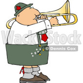 Male German Trombone Player Playing his Brass Instrument by Himself Clipart © djart #4748