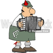 Male German Accordion Player Playing Music By Himself Clipart © djart #4751