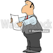 Lawyer Reading an Important Legal Document Clipart © djart #4764