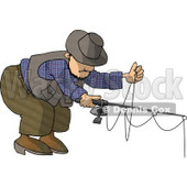 Man Fishing with a Standard Rod & Reel Clipart © djart #4783