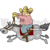 Cowboy Riding a Fast Horse Clipart © djart #4791