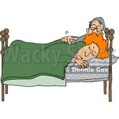 Husband Trying to Wake Up His Wife in Bed During the Early Morning Clipart © djart #4797