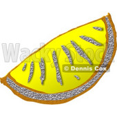 Clipart Of Bling-bling Metal Fruit Lemon Slice/Wedge © djart #4801