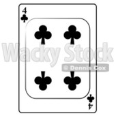 Four/4 of Clubs Playing Card Clipart © djart #4816