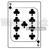 Nine/9 of Clubs Playing Card Clipart © djart #4821