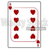 Eight/8 of Hearts Playing Card Clipart © djart #4825
