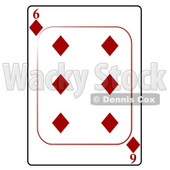 Six/6 of Diamonds Playing Card Clipart © djart #4829