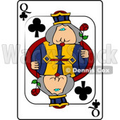 Q/Queen of Clubs Playing Card Clipart © djart #4830