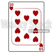 Ten/10 of Hearts Playing Card Clipart © djart #4842