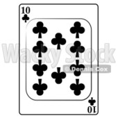 Ten/10 of Clubs Playing Card Clipart © djart #4843