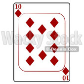 Ten/10 of Diamonds Playing Card Clipart © djart #4846
