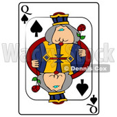 Q/Queen of Spades Playing Card Clipart © djart #4853