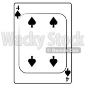 Four/4 of Spades Playing Card Clipart © djart #4854