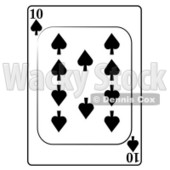 Ten/10 of Spades Playing Card Clipart © djart #4860