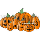 Scary Halloween Pumpkin Carvings Clipart © djart #4868