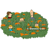 Family Looking for that Perfect Halloween Pumpkin in a Farmer's Pumpkin Patch Clipart © djart #4874