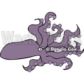 Bottom-living Cephalopod Octopus with a Soft Oval Body with Eight Long Tentacles Clipart © djart #4876
