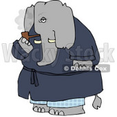 Human-like Elephant Smoking Tobacco Pipe Clipart © djart #4888