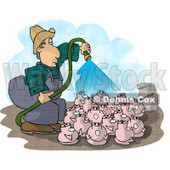 Farmer Watering His Pigs with Fertilizer Concept Clipart © djart #4908