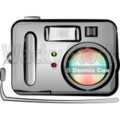 Standard Point and Shoot Digital Camera with Flash Clipart © djart #4910