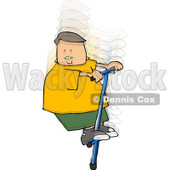Boy Jumping Up and Down On a Pogo Stick Clipart © djart #4914