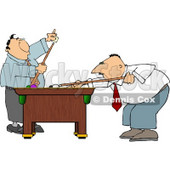 Two Men Playing a Game of Pool In Their Business Suits Clipart © djart #4917