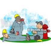 Three Male Workers Taking a Lunch Break Clipart © djart #4932