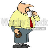 Obese Businessman On His Coffee & Donut Break Clipart © djart #4939