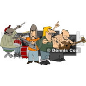 Rock Band Playing Music Clipart © djart #4948